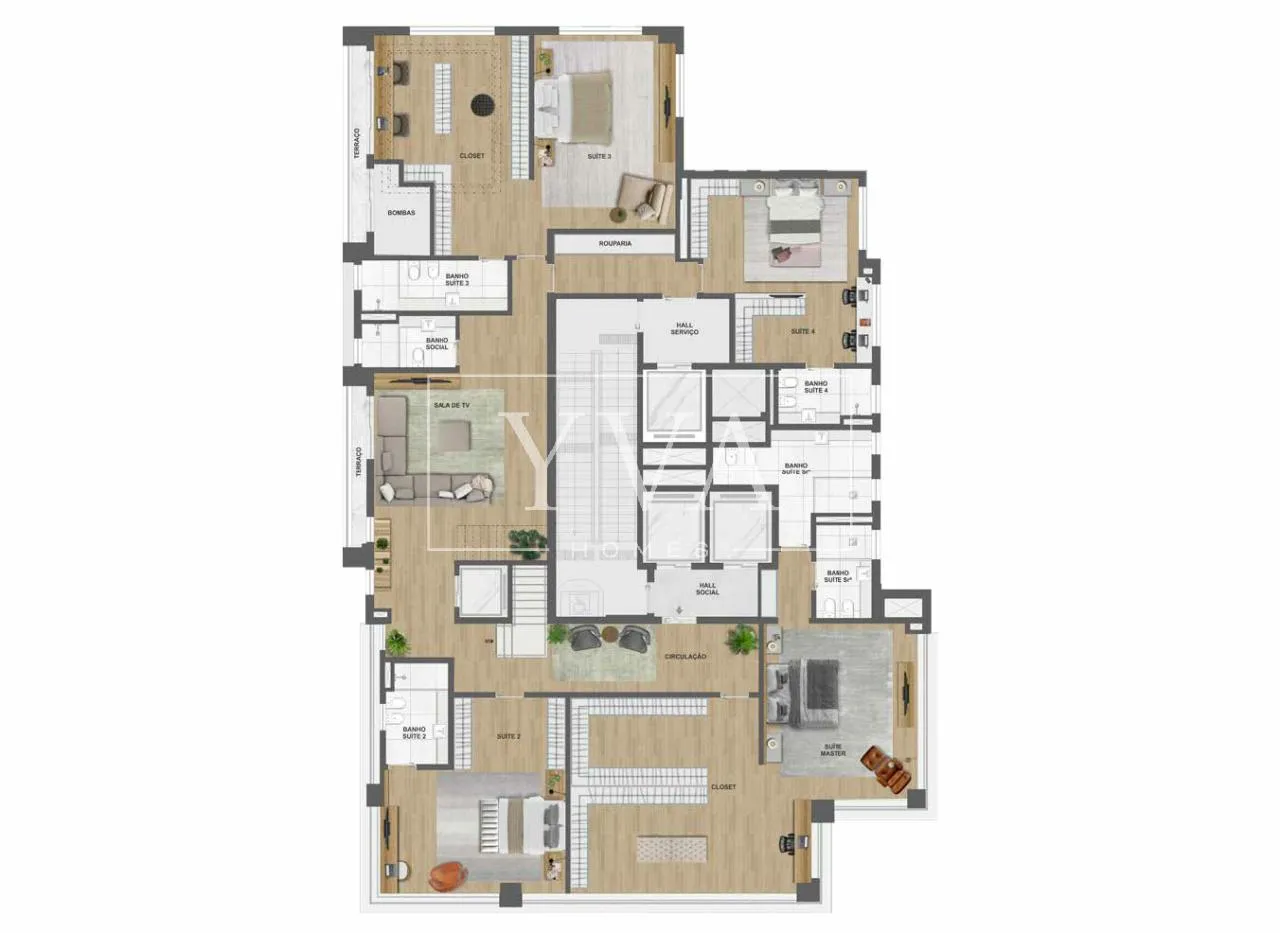 Cobertura com 4 suítes à venda em Moema Pássaros, São Paulo, por R$ 45.000.000 Imagem 24