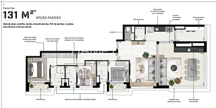Apartamento com 3 suítes à venda em Campo Belo, São Paulo, por R$ 2.300.000 Imagem 2