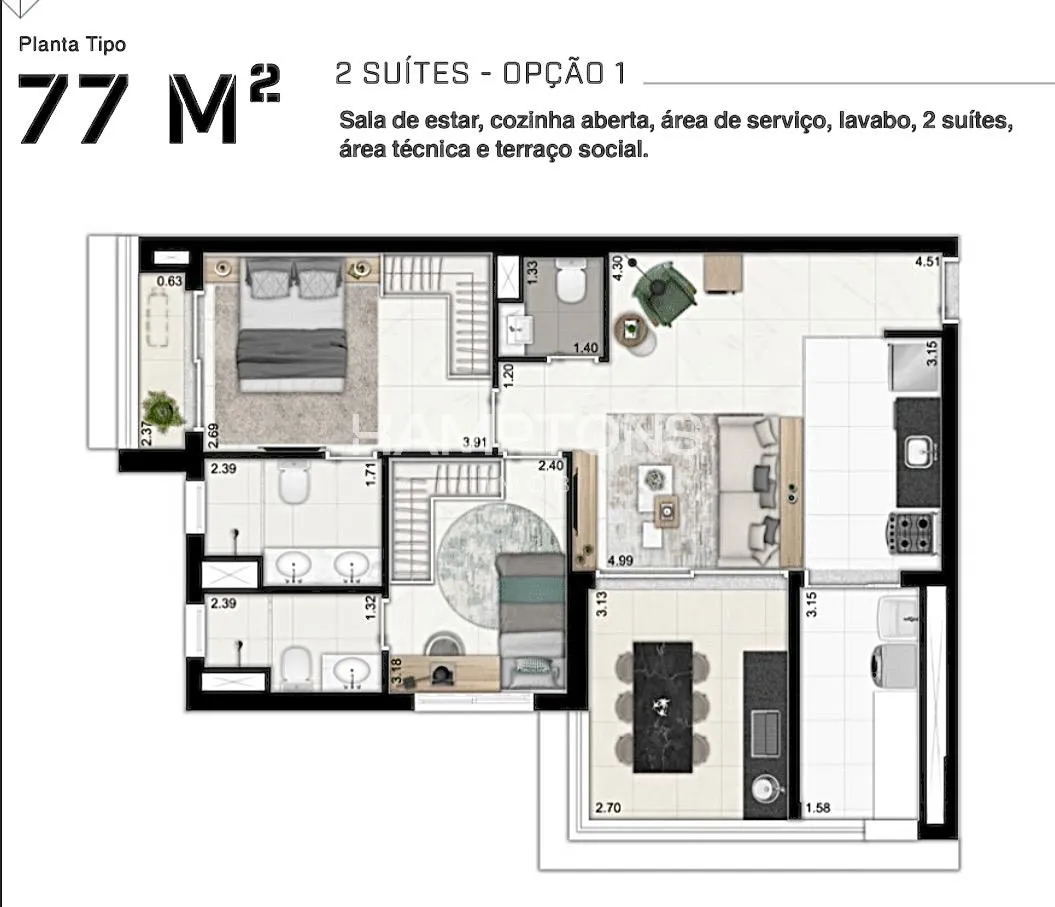 Apartamento com 2 suítes à venda em Campo Belo, São Paulo, por R$ 1.500.000 Imagem 3