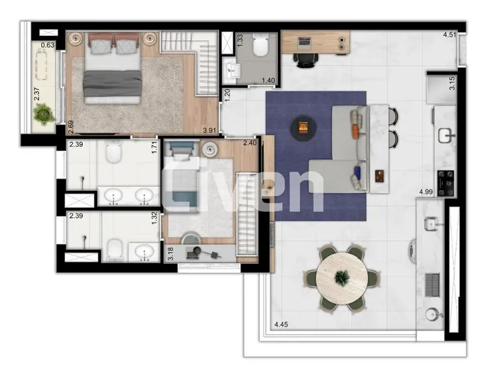 Apartamento com 2 suítes à venda em Campo Belo, São Paulo, por R$ 1.200.000