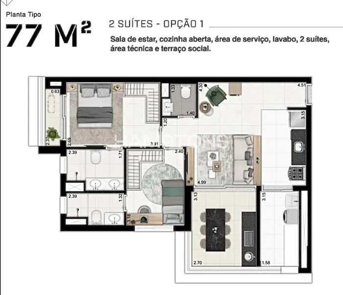Apartamento com 2 suítes à venda em Campo Belo, São Paulo, por R$ 1.500.000 Imagem 3